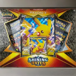 Pokemon TCG Shining Fates Pikachu V Box Set - 4 Booster Packs NEW Factory Sealed - Image 1