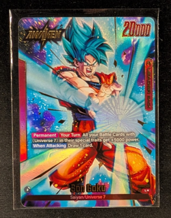 FB01 |Son Goku Leader Alt Art Secret Rare FB01-001 Dragon Ball Fusion World Card - Image 1