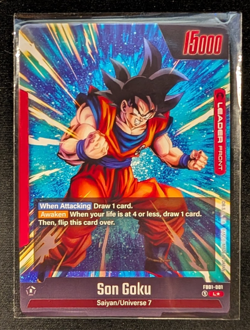 FB01 |Son Goku Leader Alt Art Secret Rare FB01-001 Dragon Ball Fusion World Card - Image 2