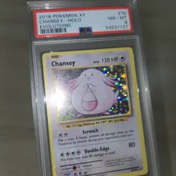 BLEED ERROR PSA 8 NM MINT Chansey 70/108 Holo Rare Pokemon XY Evolutions Card - Image 1