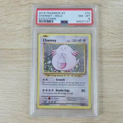 BLEED ERROR PSA 8 NM MINT Chansey 70/108 Holo Rare Pokemon XY Evolutions Card - Image 4
