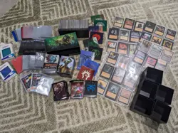 300 +MTG Magic The Gathering Cards plus sleeves, containers - Image 1