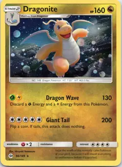 Dragonite 96/149 Sun & Moon 2017 COSMOS HOLO RARE Pokemon TCG Card - Image 1