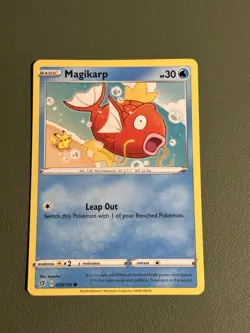 Magikarp Pokemon Card 039/192 Swsh02: Rebel Clash Regular Featuring Pikachu - Image 1