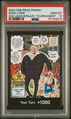 One Piece Promo Don!! Card 2nd Anniversary Garp & Luffy PSA 10 POP 1 - Image 1