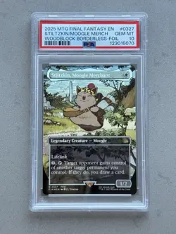 PSA 10 ~ Stiltzkin Moogle Merchant #327 Borderless Foil - MTG Final Fantasy FIN - Image 1