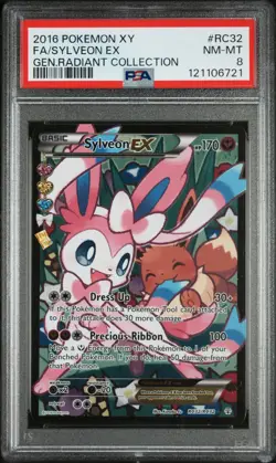 2016 POKEMON XY GENERATIONS RADIANT COLL #RC32 FULL ART/SYLVEON EX PSA 8 - Image 1