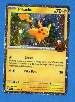 Pikachu - (Cosmos Holo) 018/091 Trick or Trade 2024 Holo - Pokemon Card - Image 1