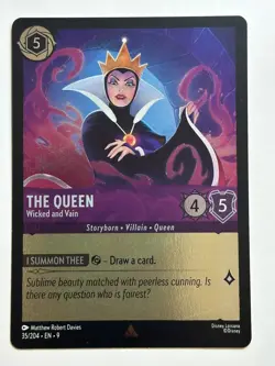 The Queen - Wicked and Vain Cold Foil Fabled 35/204 NM Lorcana Card - Image 1