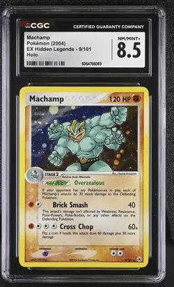 CGC 8.5 Machamp 2004 EX Hidden Legends 9/101 Holo Pokemon Card - Image 1