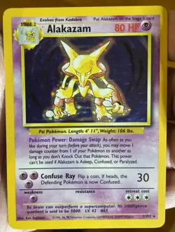 Alakazam Base Set 1/102 Pokemon Card Holo Rare Unlimited - Image 1