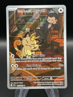 Team Rockets Meowth 203/182 SV10 Destined Rivals Illustrated Card - Image 1