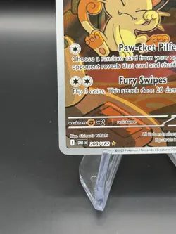 Team Rockets Meowth 203/182 SV10 Destined Rivals Illustrated Card - Image 3