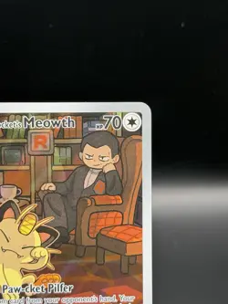 Team Rockets Meowth 203/182 SV10 Destined Rivals Illustrated Card - Image 4
