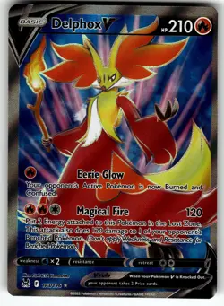Delphox V (Full Art) 173/196 SWSH11: Lost Origin NM Pokemon Card TCG - Image 1