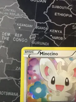 Pokemon TCG Minccino Black White BW13 Black Star Promo Cracked Ice Holo Card - Image 2