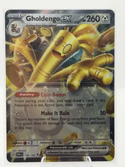 Gholdengo EX 139/182 Sv04: Paradox Rift Holo English Card Near Mint Condition - Image 1