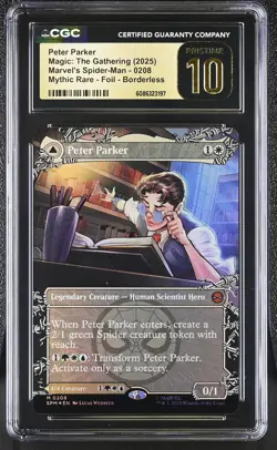 PETER PARKER Marvel's Spider-Man Borderless Foil Mythic CGC Pristine 10 MTG EDH - Image 1
