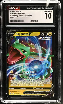 RAYQUAZA V Evolving Skies Holo Rare #110 CGC 10 Pokemon [Nostalgium] - Image 1