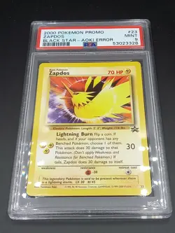 Carte pokemon Zapdos Black Star Promo Aoki Error PSA 9 #145 2000 ! - Image 1