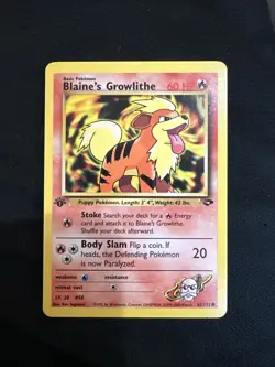 Blaine’s Growlithe 62/132 - Gym Challenge - 1st Edition - Near Mint + - Image 1