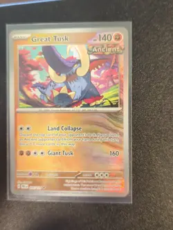 Great Tusk 055/131 Master Ball Reverse Holo SV Prismatic Evolutions Pokemon M/NM - Image 1