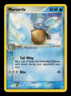 Wartortle 43/100 - NM - Crystal Guardians, EX Pokemon - Image 1