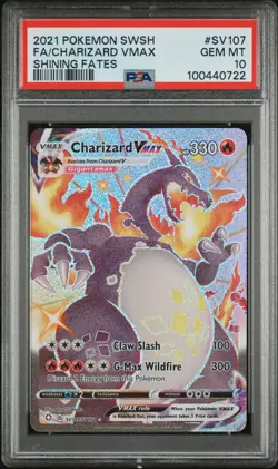 2021 POKEMON SWORD & SHIELD SHINING FATES #SV107 FULL ART/CHARIZARD VMAX PSA 10 - Image 1