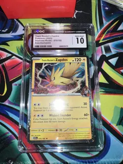 CGC 10 Team Rocket's Zapdos Asia Exclusive 070/182 Destined Rivals Pokemon TCG - Image 1
