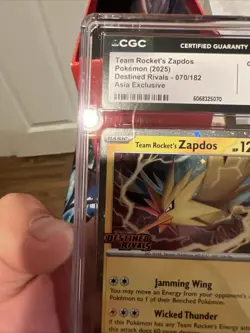 CGC 10 Team Rocket's Zapdos Asia Exclusive 070/182 Destined Rivals Pokemon TCG - Image 3