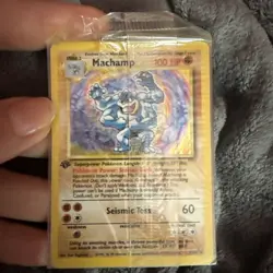 Pokemon TCG Machamp 1st Edition Holo 8/102 Rare Factory Sealed Holographic ! - Image 1