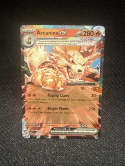 Pokemon Arcanine EX TCG Scarlet & Violet Base Set Holo Double Rare Card 032/198 - Image 1