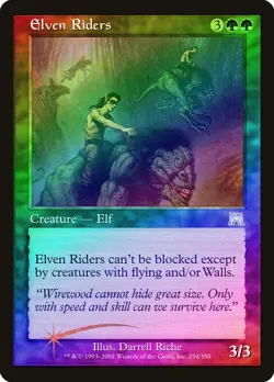 Elven Riders FOIL Onslaught HEAVILY PLD Green Uncommon MAGIC MTG CARD ABUGames - Image 1