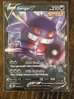 Pokemon Gengar v Fusion Strike Ultra Rare Holo Card 156/264 SWSH08 NM - Image 3