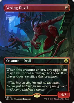 Vexing Devil (Borderless Foil) - INR - Rare - Magic MTG Pack Fresh - Image 1