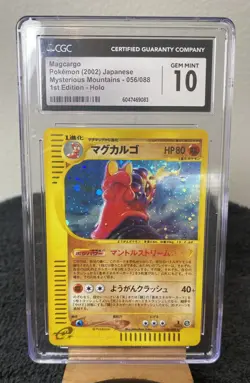 Magcargo 056/088 Mysterious Mountains Holo 1st Ed CGC 10 Gem Mint JPN Pokemon - Image 1