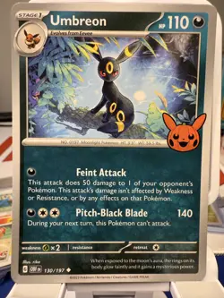 Umbreon Near Mint Trick or Trade Booster Promo Pokemon TCG 130/197 LP/NM - Image 1