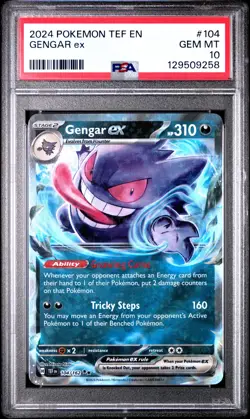 PSA 10 Gengar EX #104 Pokemon Temporal Forces English 2024 - Image 1