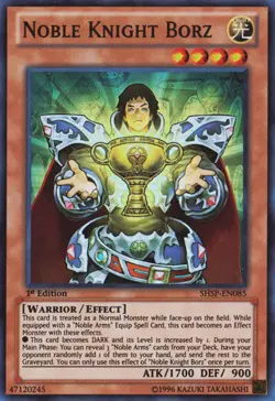 Yugioh! LP Noble Knight Borz - SHSP-EN085 - Super Rare - 1st Edition Lightly Pla - Image 1
