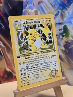 Pokemon Card - Gym Challenge 11/132 - LT. SURGE'S RAICHU (holo) ⚡ 1st Edition ⚡ - Image 3