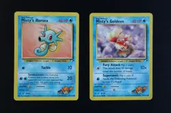 Misty's Horsea 86/132 & Misty's Goldeen 85/132 Pokemon Card Bundle Gym Heroes LP - Image 1