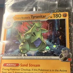 Pokemon TCG Pokemon Center Team Rockets Tyranitar Promo Card 096/182 NM Sealed - Image 3