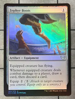 *foil* ZEPHYR BOOTS 261 Strixhaven School of Mages MTG Magic the Gathering NM - Image 1