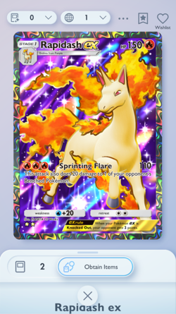 Rapidash Full Art, Pokemon TCG Pocket, English language, Mega Rising set - Image 1