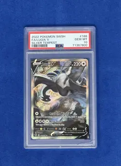 Pokemon 2022 Lugia V 186/195 Alt Art Silver Tempest GEM MINT PSA 10 - Image 1