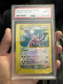 Crobat 147/144 Skyridge 2003 Reverse Holo PSA 8 NM-MT Crystal Pokemon - Image 1