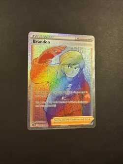 Pokemon TCG Brandon 203/195 Silver Tempest Secret Rare Rainbow Holo Mint - Image 2