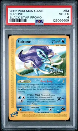 2002 Pokemon Black Star Promo SUICUNE Pokemon 4Ever #53 PSA 4 VG EX - Image 1