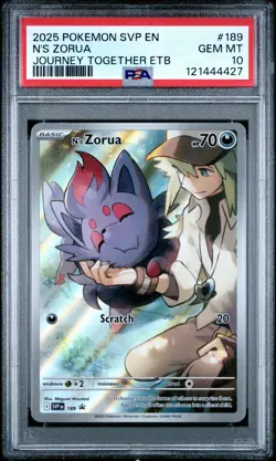 2025 POKEMON SVP EN-SV BLACK STAR PROMO #189 N'S ZORUA PSA 10 - Image 1