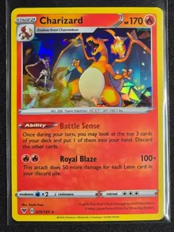 POKEMON CHARIZARD CRACKED ICE HOLO 025/185 VIVID VOLTAGE NM CONDITION - Image 1